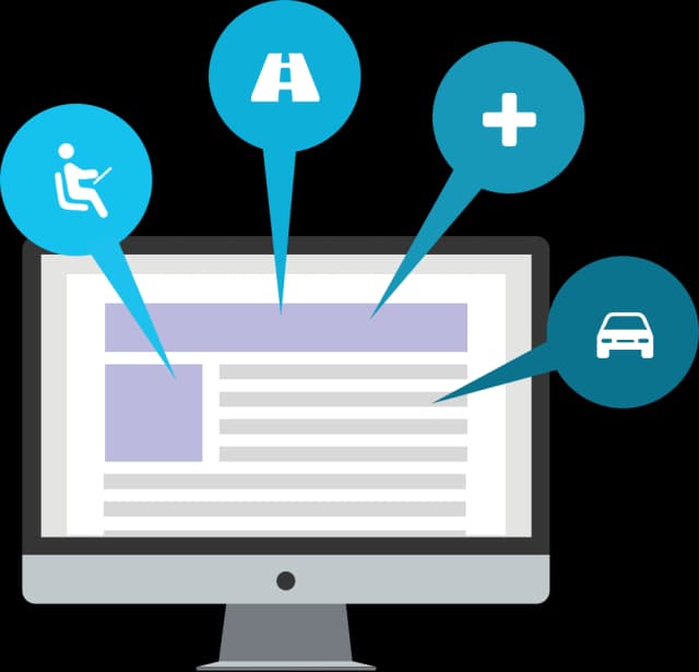 Computer showing accident report information